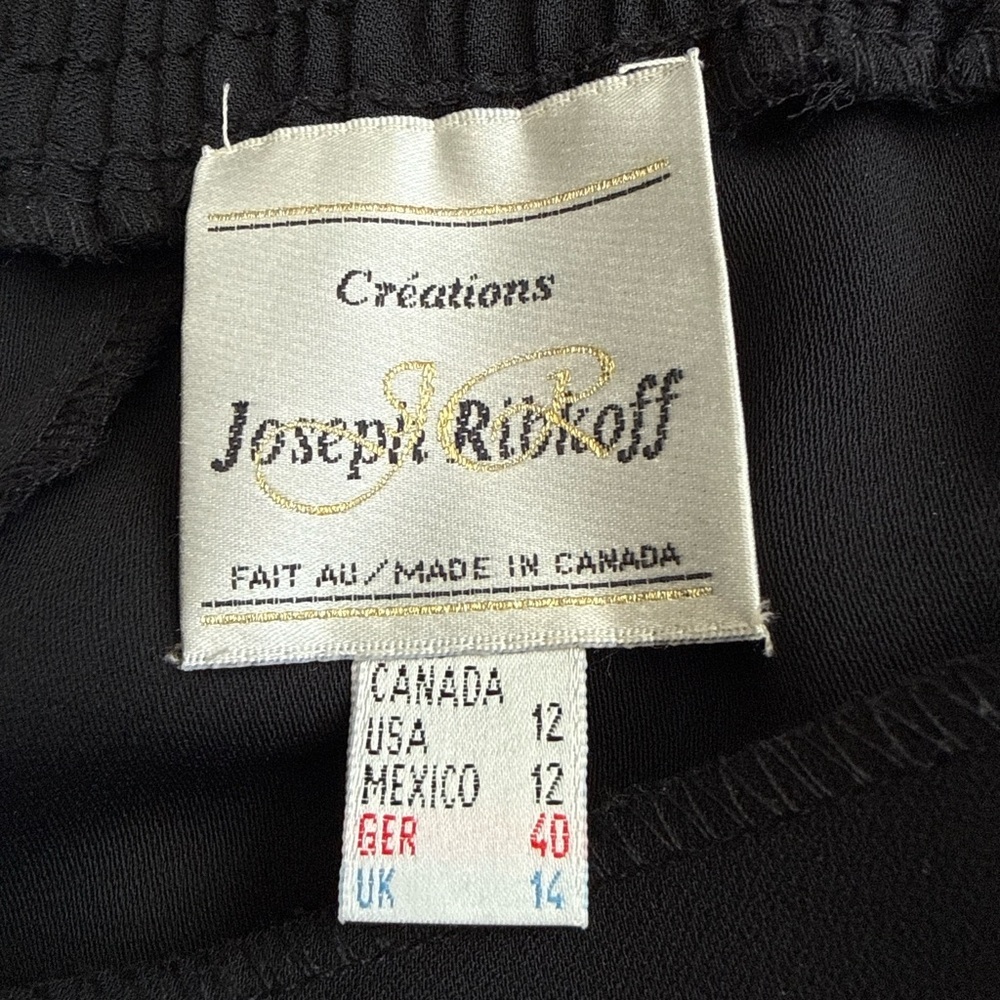 Vintage Joseph Ribkoff Black A-Line Midi Skirt Made in Canada 🇨🇦 - Picture 2 of 6
